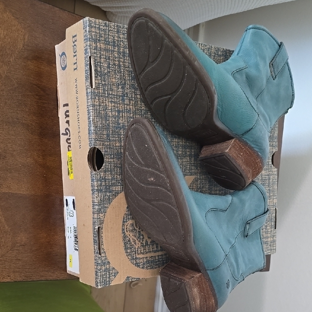 Born Turquoise Ankle Boots. Gently Used! - Picture 3 of 3